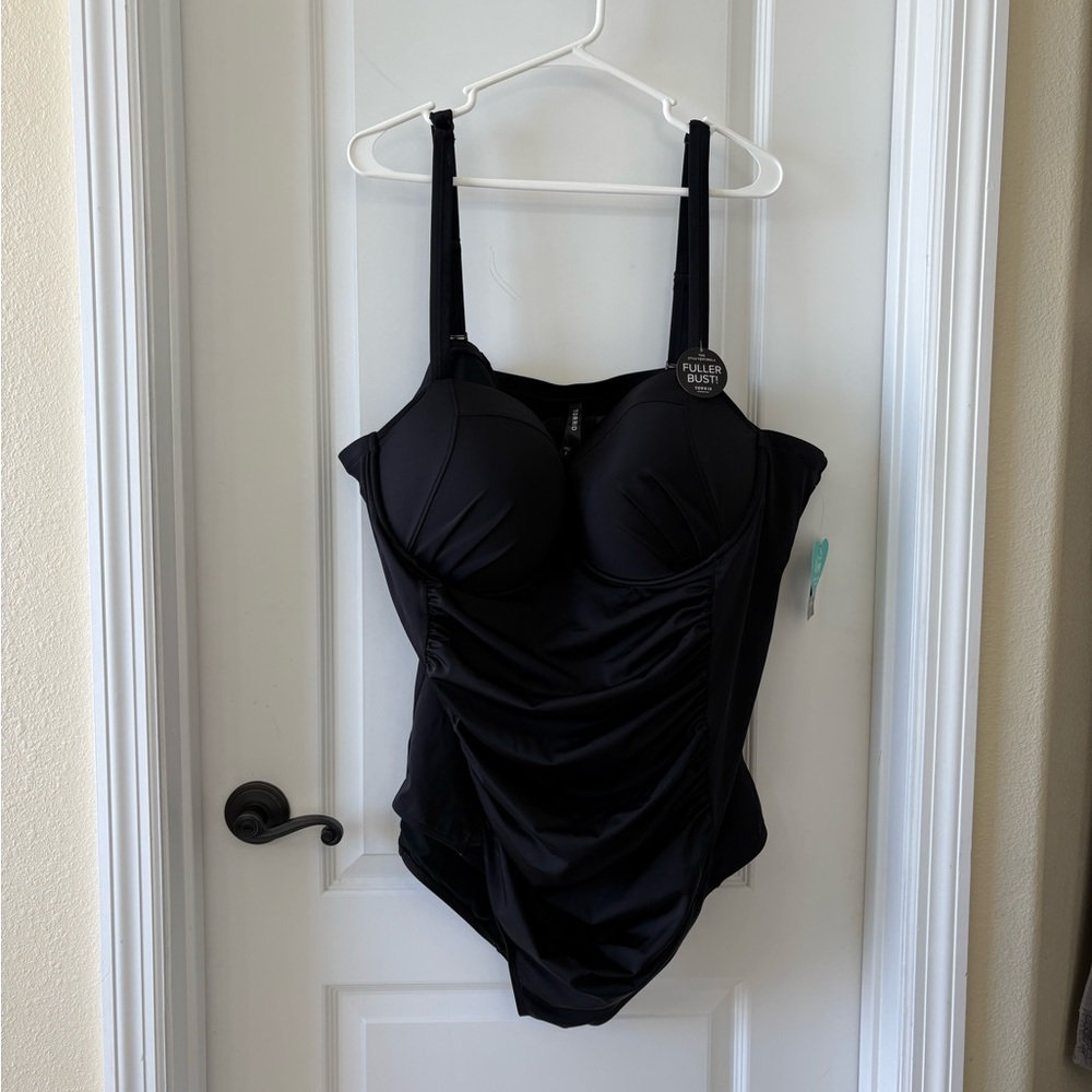 Torrid NWT Vixen Fuller Bust Demi Full Cup 1-Piece Swimsuit Black Size 28/5X